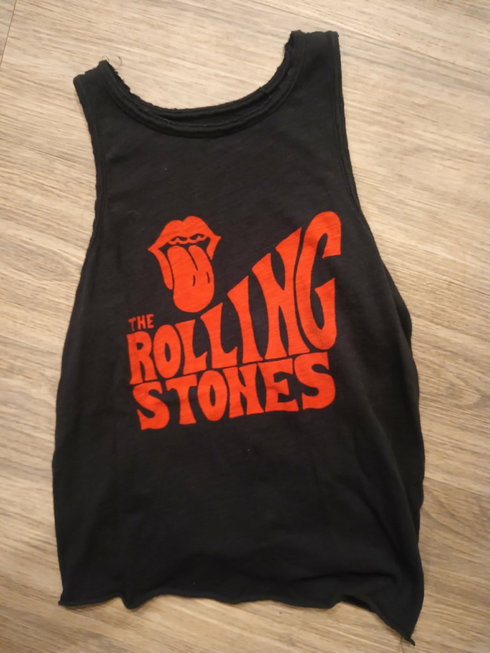 Black Kids' Tank Top with Red Rolling Stones Logo
